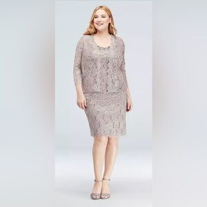 Beautiful special occasion dress, mother of the bride sequin lace dress & jacket